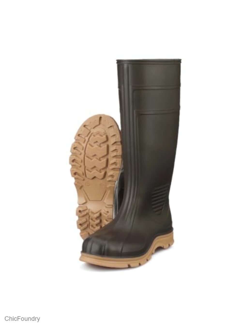 Waterproof Agricultural Work Boots Men Pull On PVC Slip Resistant 15"